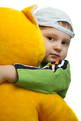 Image showing Boy with big teddy