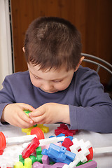 Image showing Playing with toy blocks