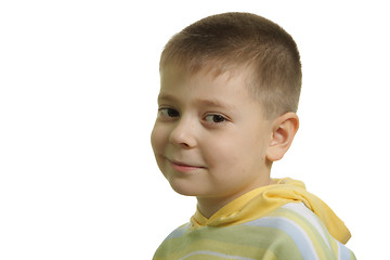 Image showing Smiling boy in yellow