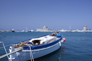 Image showing Boat in Rhodes harbour