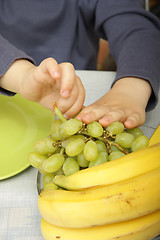 Image showing Hands and grapes