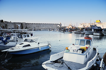 Image showing Boats in Rhodes 