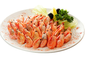Image showing Shrimps on plate