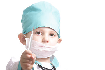 Image showing Serious little doctor