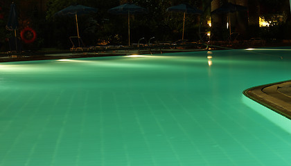 Image showing Night pool