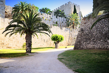 Image showing Rhodes castle backyard