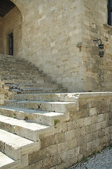 Image showing Ancient staircase in Rhodes