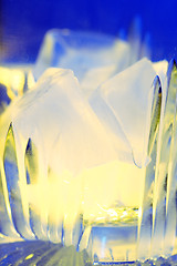 Image showing Colored ice in glass closeup