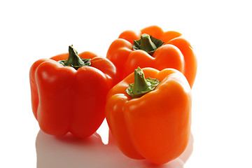 Image showing Three orange bellpeppers