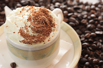 Image showing Cappuchino on beans