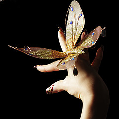 Image showing Manicure and butterfly