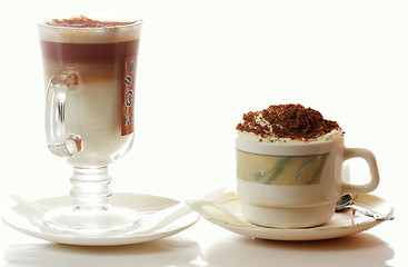 Image showing Cappuccino and latte coffee
