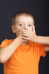 Image showing Shocked boy