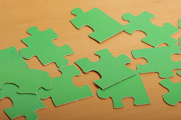 Image showing Green puzzles