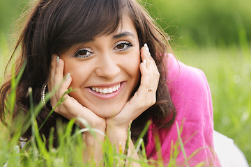 Image showing Girl on grass