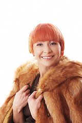 Image showing Pretty woman in fur coat