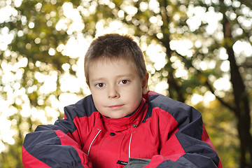 Image showing Autumn portrait of boy 