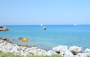 Image showing Ships in Aegean sea