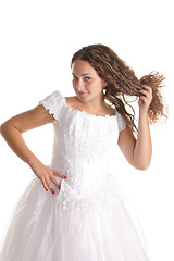 Image showing Bride showing curls