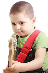 Image showing Little guitarist