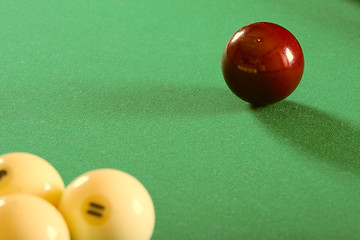 Image showing Red billiards ball 