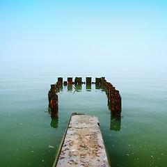 Image showing Remains of old pier