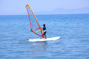 Image showing Little wind surfer