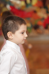 Image showing Boy over color blur