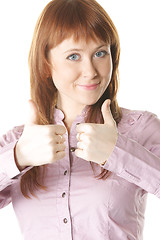 Image showing Both thumbs up vertical