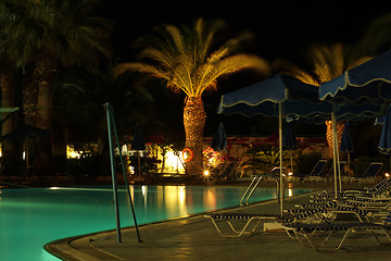 Image showing Swimming pool and palms