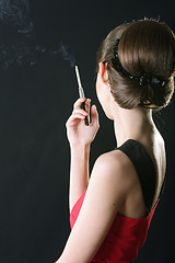 Image showing Smoking lady