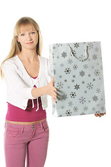 Image showing Passing shopping bag