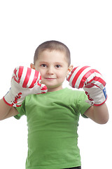 Image showing Little boxer gloves at face