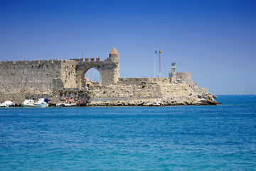 Image showing Old pier in Rhodes