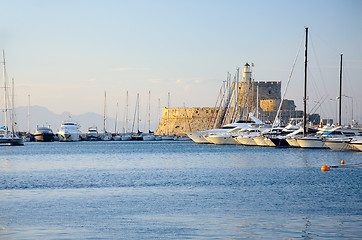 Image showing Rhodes fort in sunlight