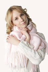 Image showing Serene girl in scarf