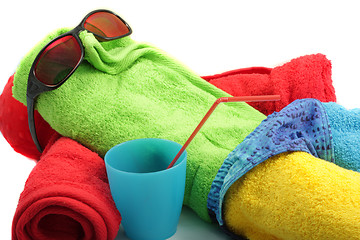 Image showing Towel man taking sun-bath