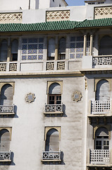 Image showing classic moroccan architecture of old hotel in casablanca morocco