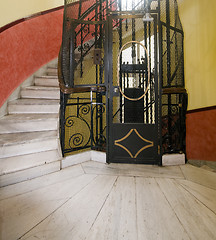 Image showing antique elevator hotel athens greece