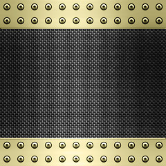 Image showing carbon fibre and gold background