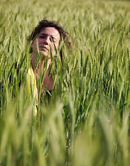 Image showing Woman in barley field