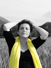 Image showing Woman in barley field