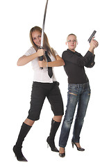 Image showing Armed girls