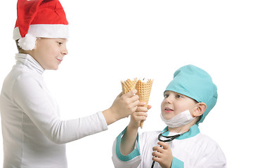 Image showing Santa and doctor