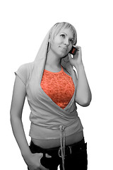 Image showing GIRL TALKING ON THE PHONE