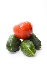 Image showing Cucumbers and tomato