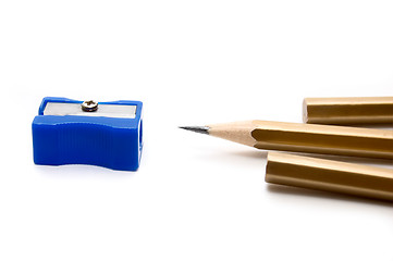 Image showing Pencils and shapner