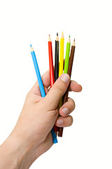 Image showing Hand with pencils