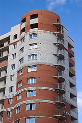 Image showing Modern  house of red and white bricks