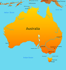 Image showing map of australian continent